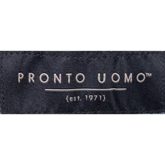 Pronto Uomo Mens 2-Buttn  Black Blazer Wool Sport Coat Suit Jacket 44R - Picture 10 of 13